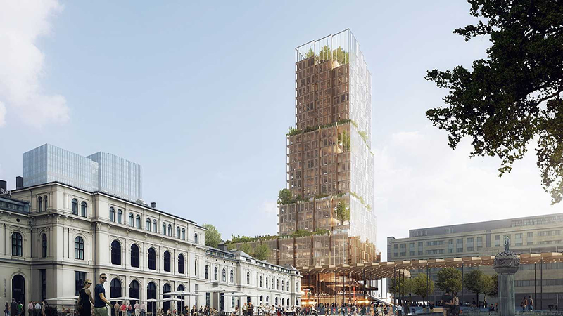 Nordic Light Timber Tower Oslo
