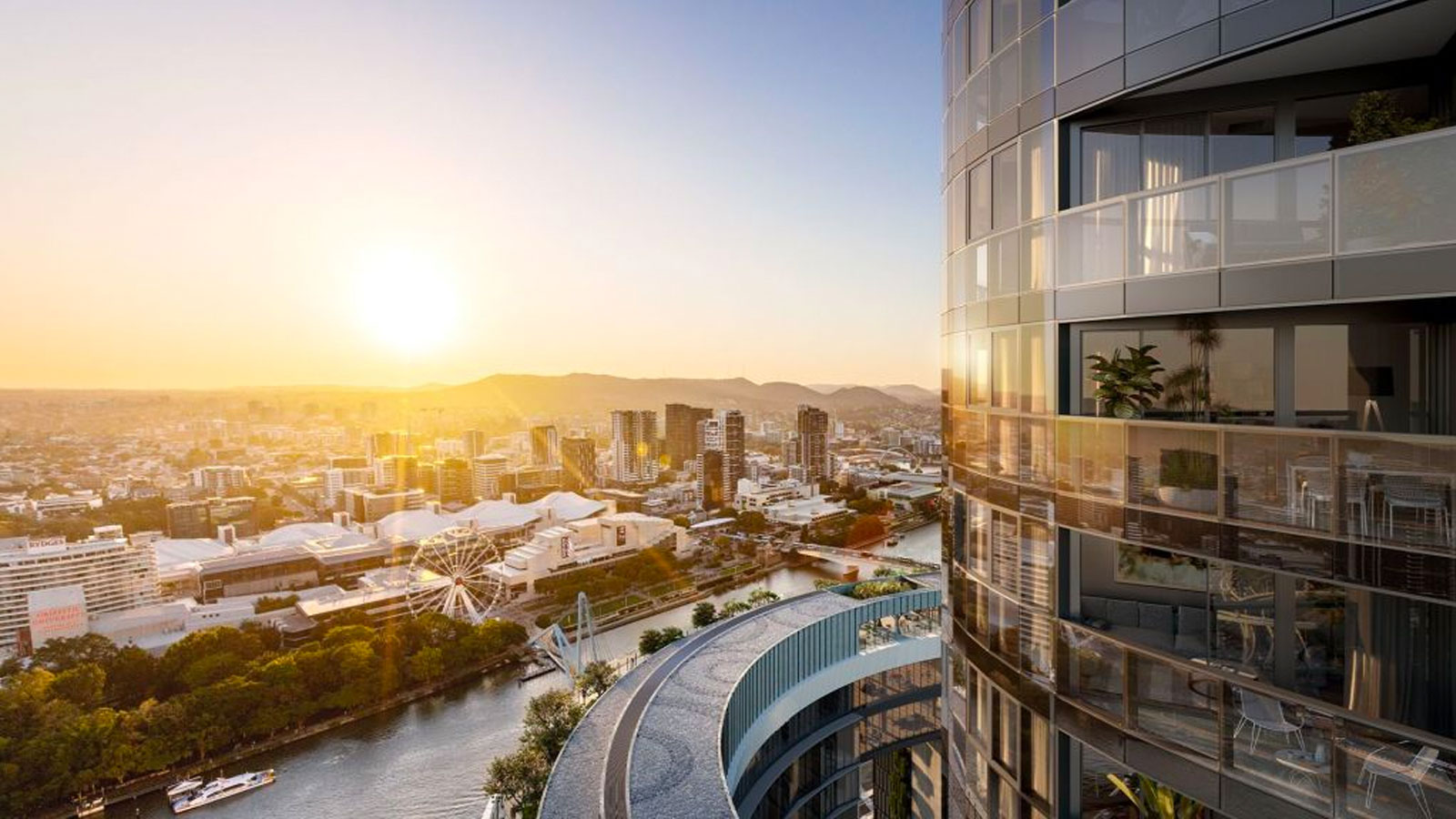 An artist's impression of new work at the Brisbane River edge of the $3.6 billion Queen's Wharf development.residential project in Queensland